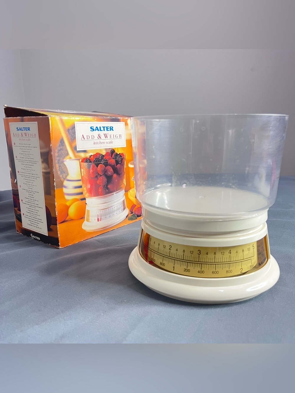 Vintage Salter Add & Weigh Kitchen Scale Model 041 5 Lbs Pounds Box Manual